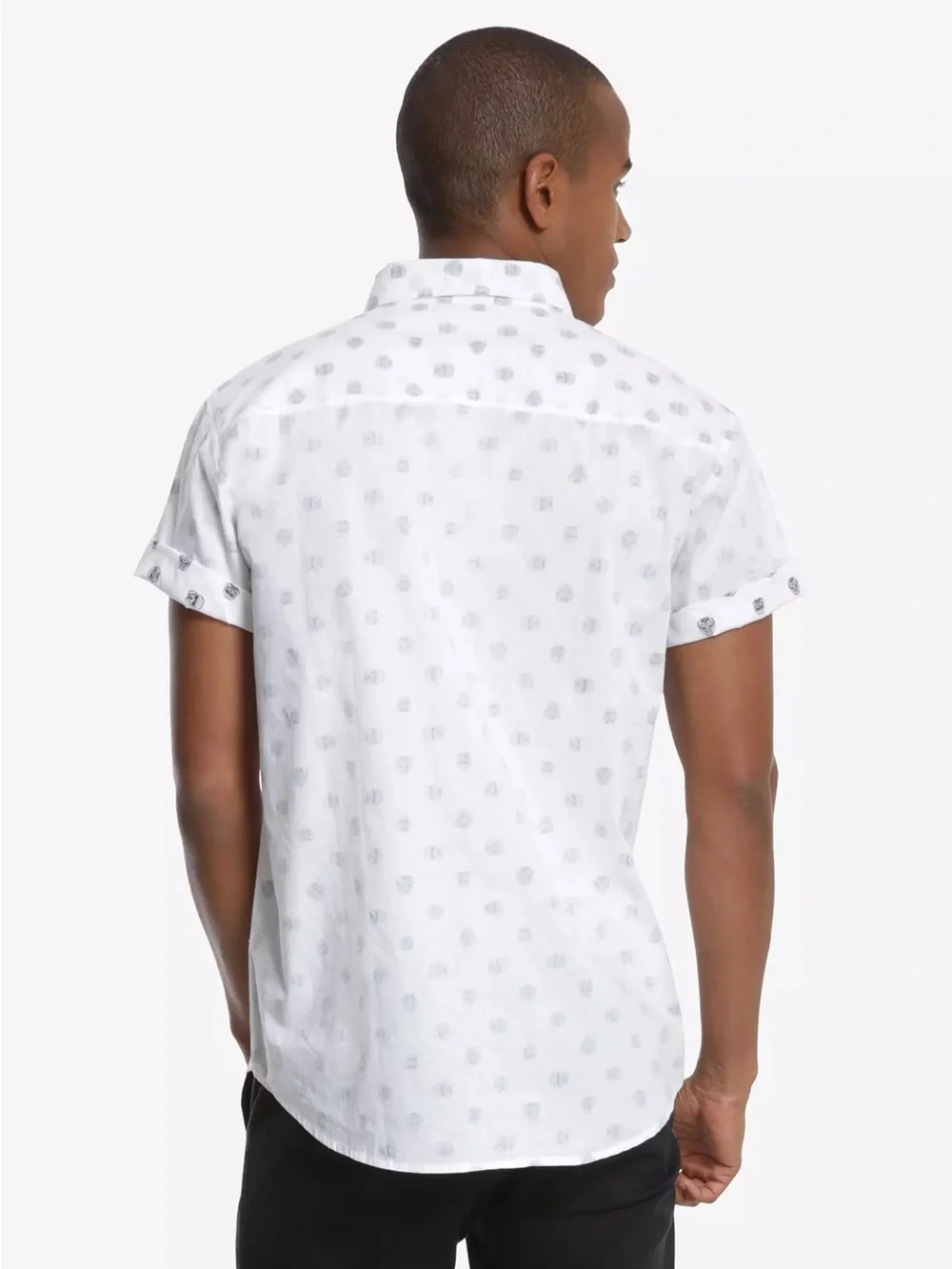 Star Wars Stormtrooper Helmet Print Short Sleeve Button-Down Shirt Men’s XL